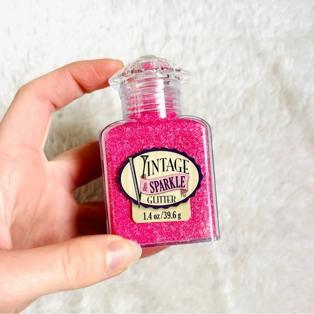 vintage craft sparkle loose hot pink glitter